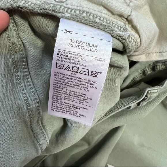 Gap | High Rise Ankle Legging Sage Green Ripped Knees Stretch Jegging Denim 35 - Picture 5 of 5